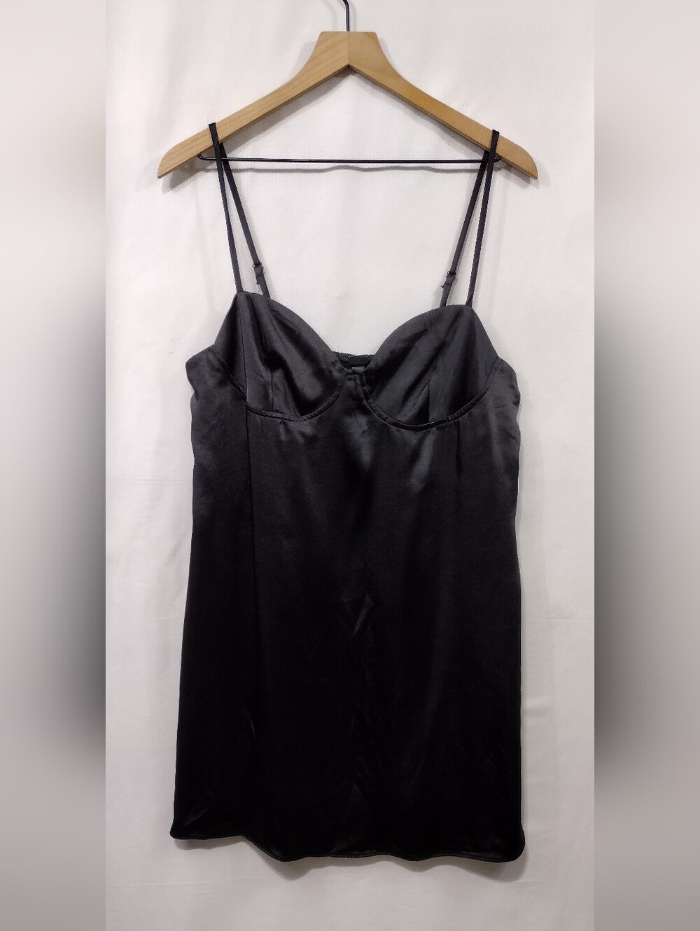 Wild Fable Satin Slip Dress Women's XL Black Boho Retro 90s Y2K Minimalist